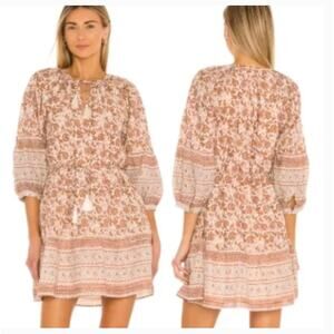 Cleobella Rosy Mini Brown Orange Floral Dress Womens Large